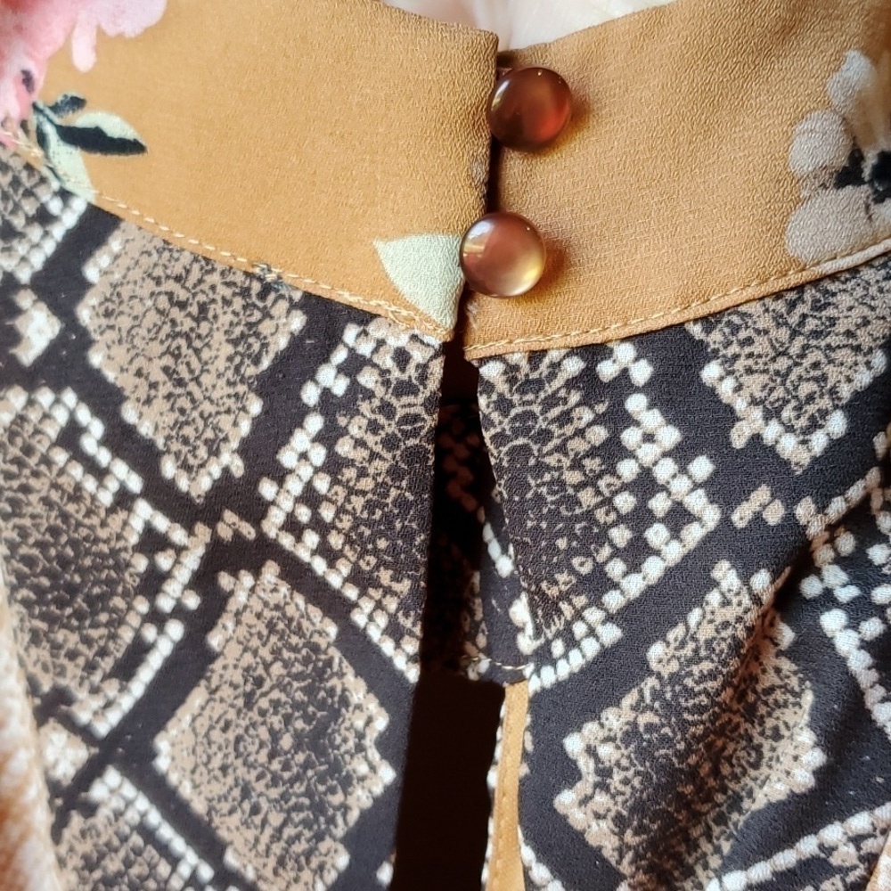 Luxology snakeskin & tan floral print dress tan Sleeveless SZ Med. NWT - Picture 8 of 13